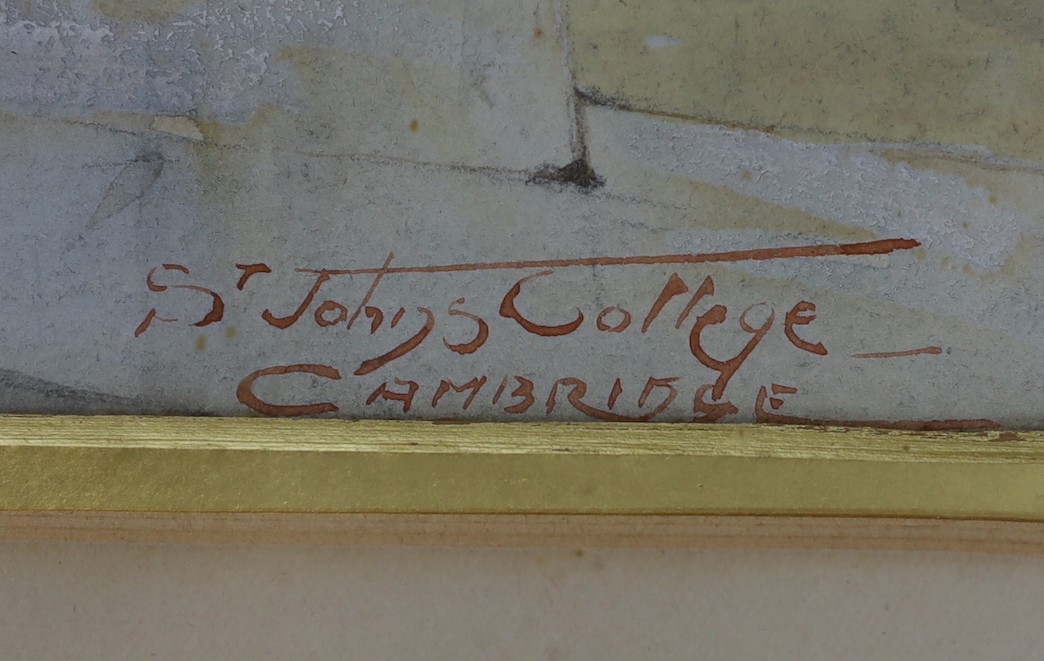 Augustus Osborne Lamplough (1877-1930), watercolour, St John's College, Cambridge, signed and dated 1899, 49 x 30cm